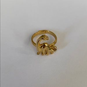 Adjustable Gold Tone Dinosaur Ring